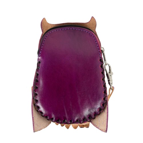 Port-monede piele Bufnita mov PM057