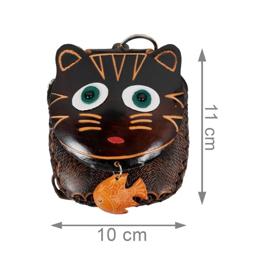 Port-monede piele pisicuta neagra PM064