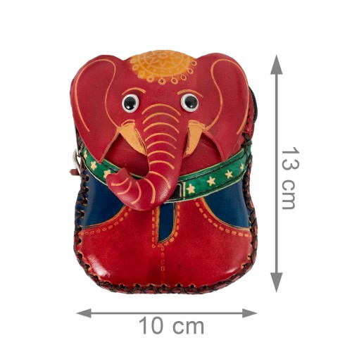 Port-monede piele elefant rosu PM065