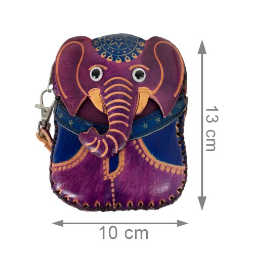 Port-monede piele elefant mov PM068