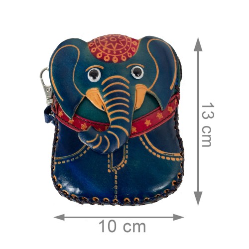 Port-monede piele elefant albastru PM070