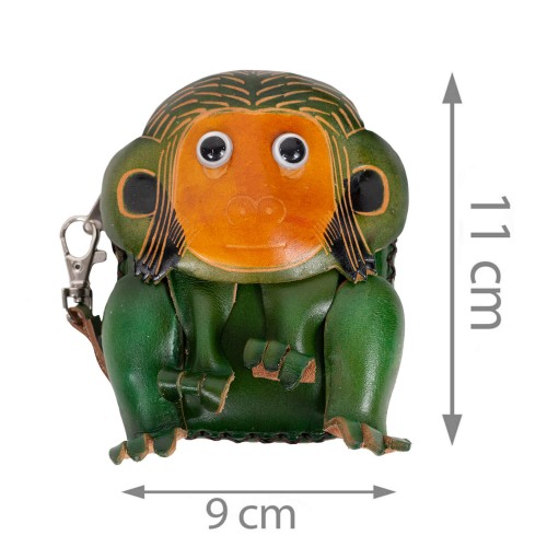 Port-monede piele Monkey verde PM079