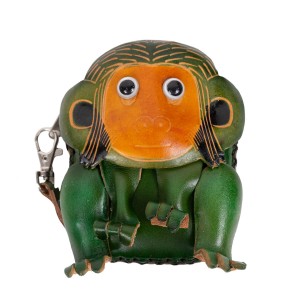 Port-monede piele Monkey verde PM079