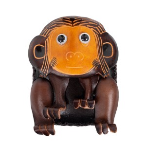 Port-monede piele Monkey maro inchis PM081