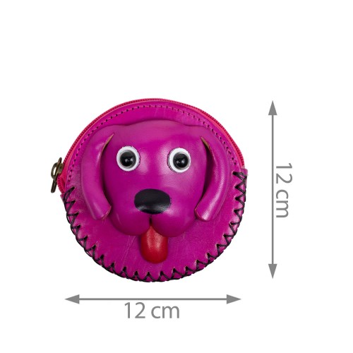 Port-monede piele catel roz PM096
