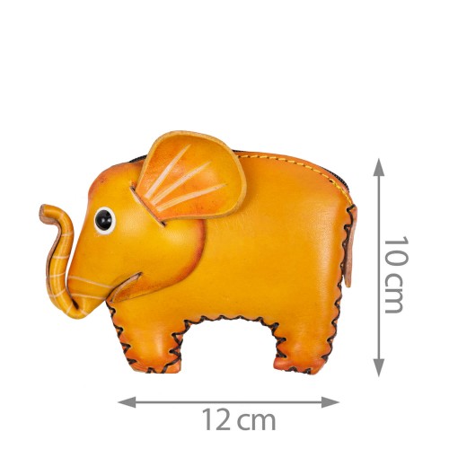 Port-monede piele elefant galben mustar PM133