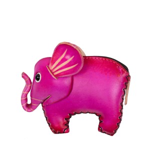 Port-monede piele elefant roz PM134