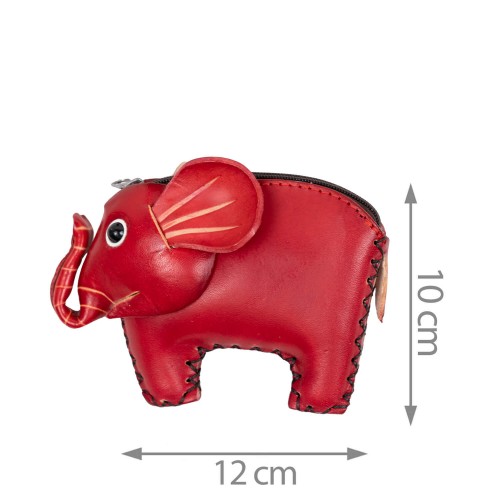 Port-monede piele elefant rosu PM135