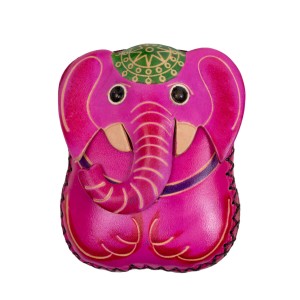 Port-monede piele elefant roz PM139