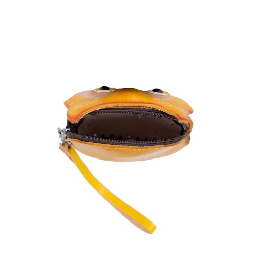 Port-monede piele Bufnita galben mustar PM146