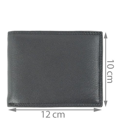 Portofel din piele naturala neagra PT027