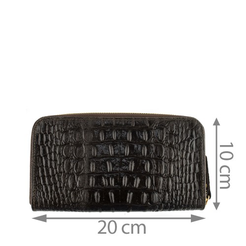 Portofel din piele naturala maro inchis Model PTF003