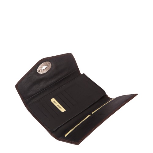 Portofel din piele naturala maro Model PTF007
