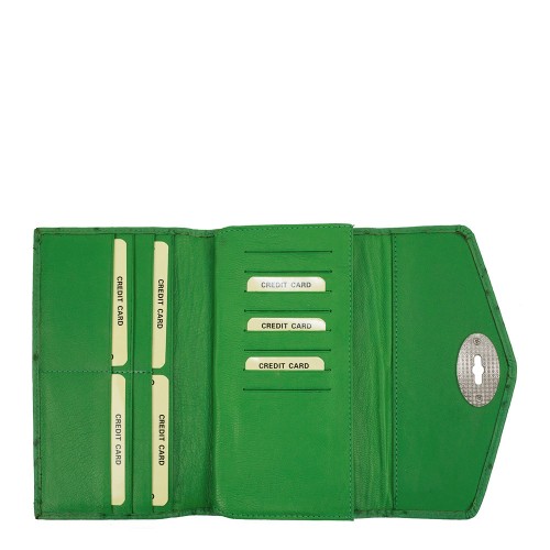 Portofel din piele naturala verde Model PTF011