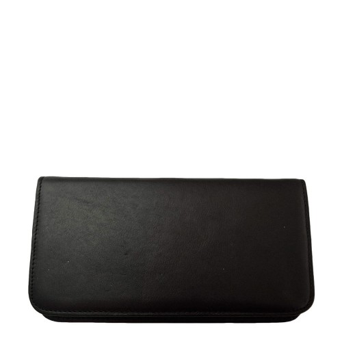Portofel din piele naturala negru cu maro PTF018