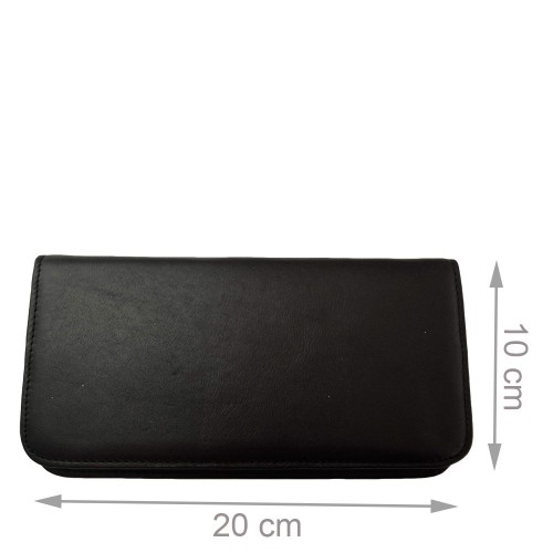 Portofel din piele naturala negru cu maro PTF018