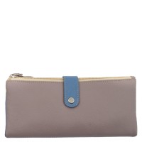 Portofel din piele naturala bej/bleu PTF022