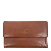 Portofel din piele naturala maro cognac Model PTF029