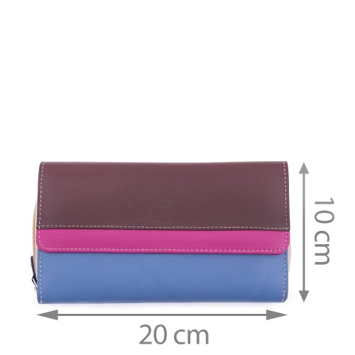 Portofel din piele naturala bleu/maro PTF032