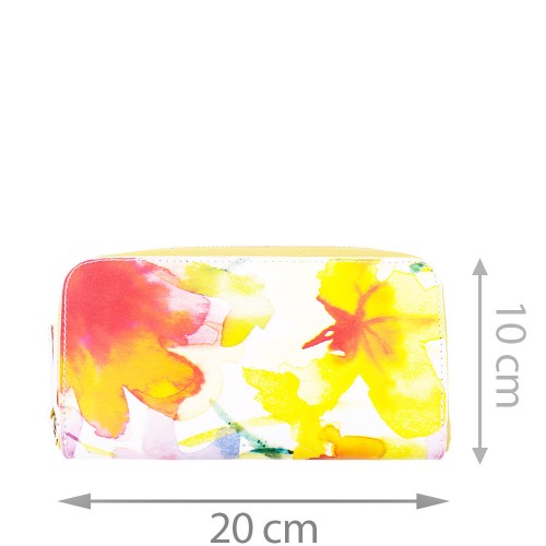 Portofel din piele naturala cu imprimeu floral PTF035
