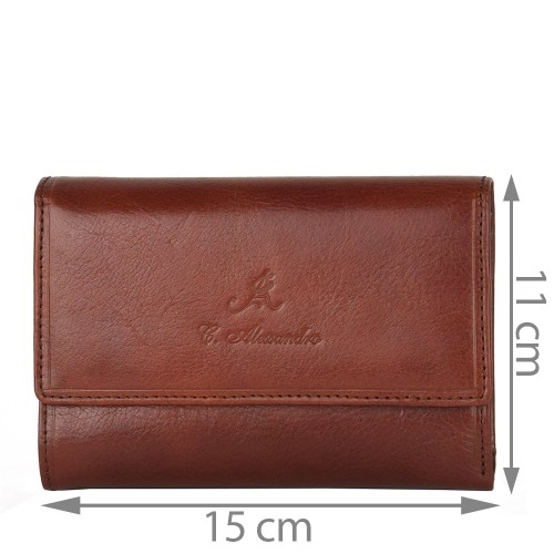 Portofel din piele naturala maro Model PTF048
