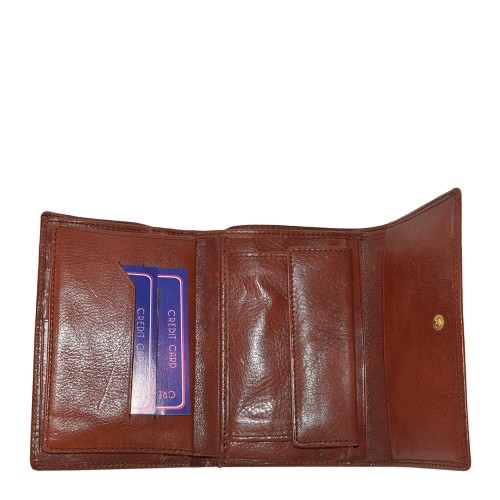 Portofel din piele naturala maro Model PTF048