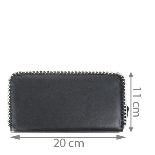 Portofel din piele neagra cu lant PTF112