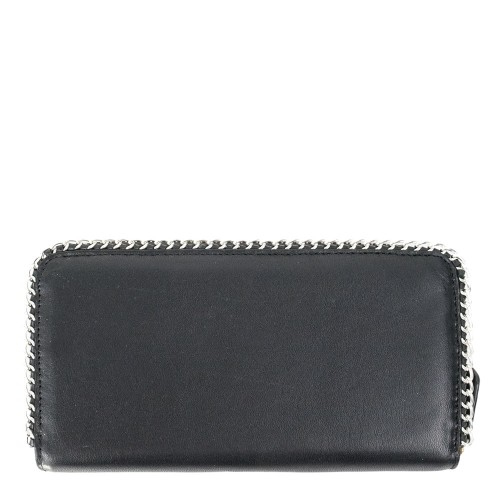 Portofel din piele neagra cu lant PTF112