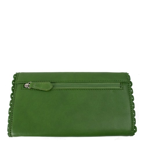 Portofel din piele naturala verde PTF113