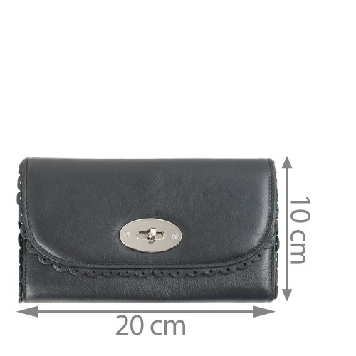 Portofel din piele naturala neagra PTF133