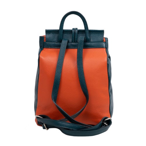 Rucsac piele turcoaz maro cu ciucuri GF2156