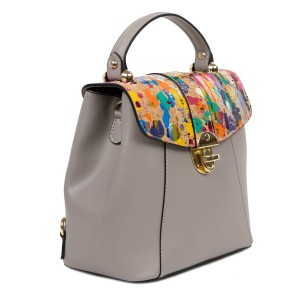 Rucsac piele gri imprimeu paisley GF2602